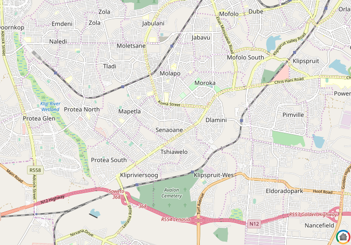 Map location of Senaoane